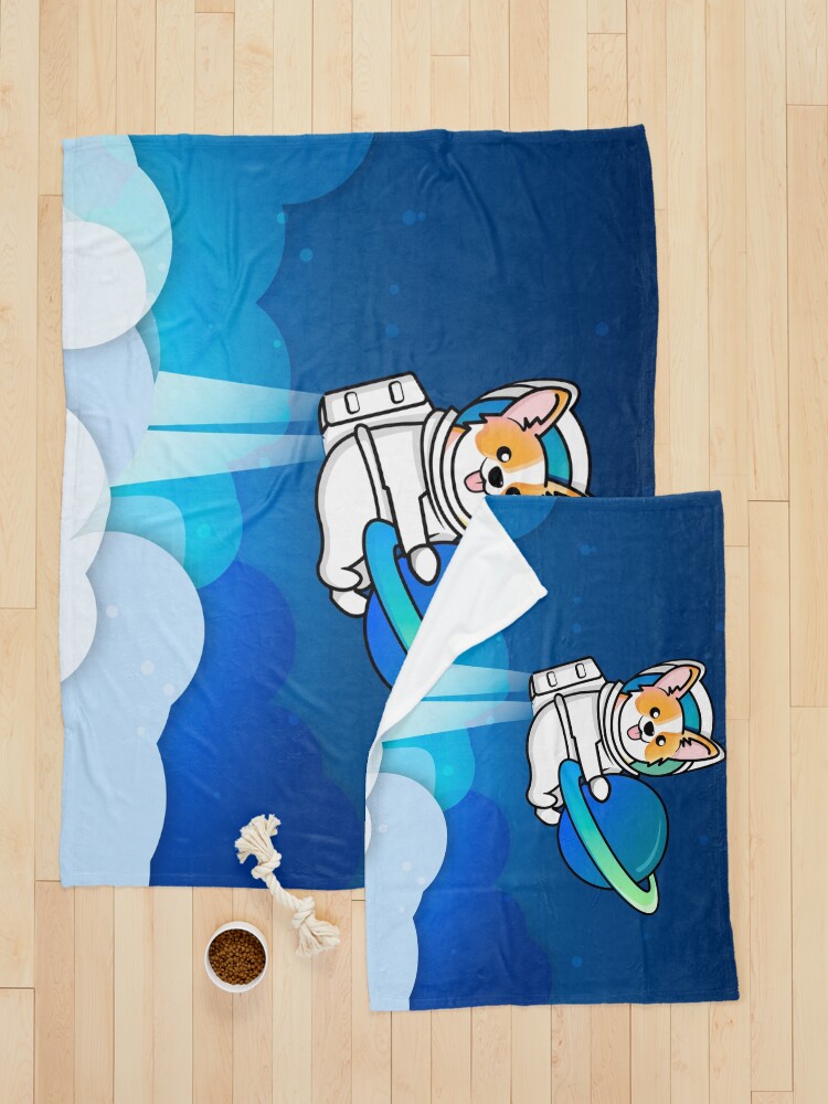 Alternate view of Corgi Astronaut in Space Pet Blanket