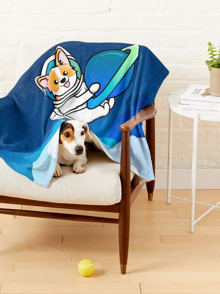 Alternate view of Corgi Astronaut in Space Pet Blanket