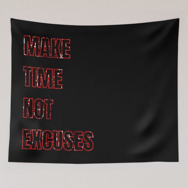 Item preview, Make Time Not Excuses red distressed red and white  designed and sold by KingsManKind.