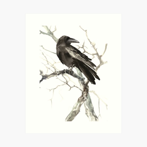 Raven on the Tree Art Print