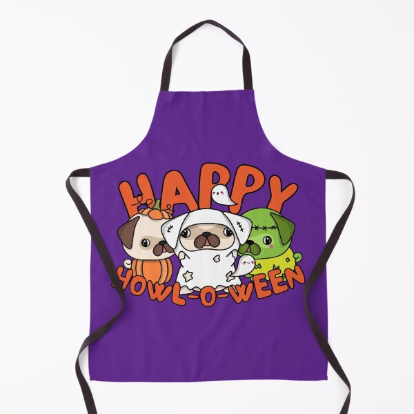 Item preview, Happy howl-o-ween Cute Pugs in Costumes Spooktober Halloween 2022 design designed and sold by to-esu.