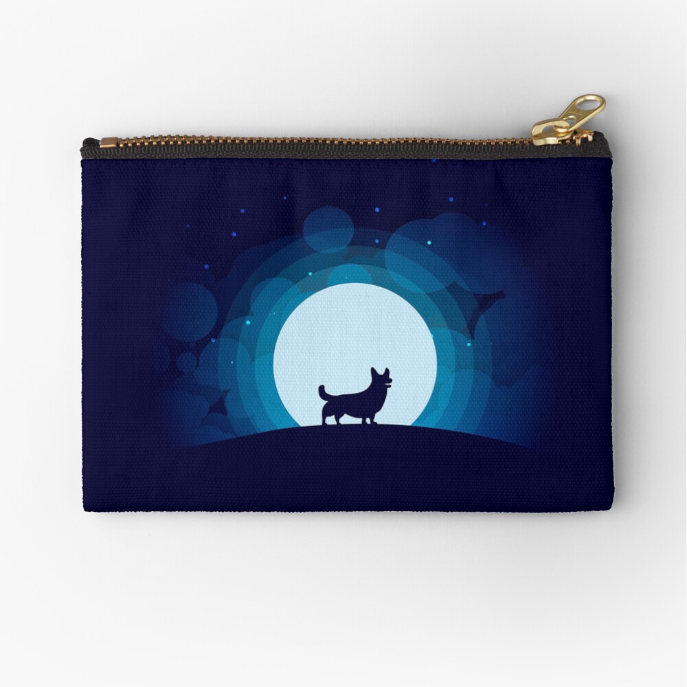 Corgi Shadow Wolf Zipper Pouch