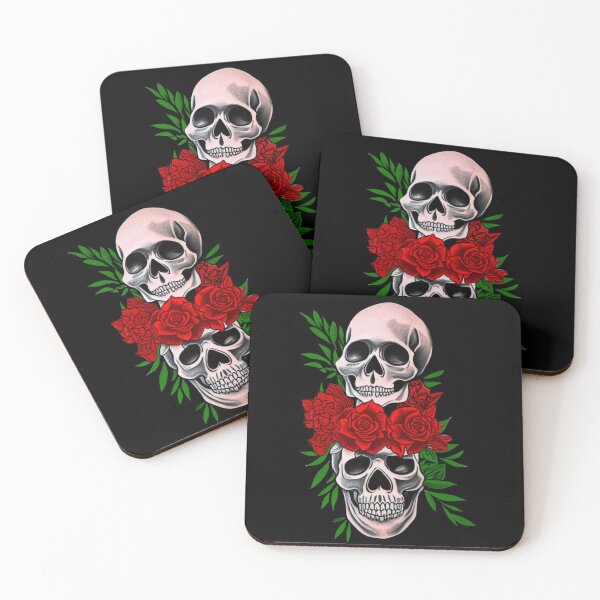 Item preview, Two skull and rose flower designed and sold by DopeDesign111.