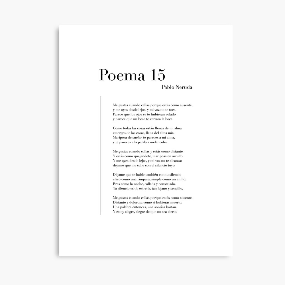 Poema 15 de Pablo Neruda