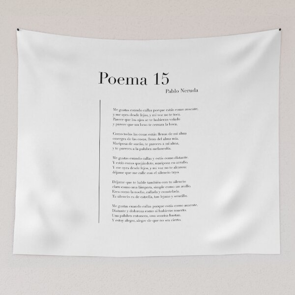Item preview, Poema 15 de Pablo Neruda designed and sold by wisemagpie.