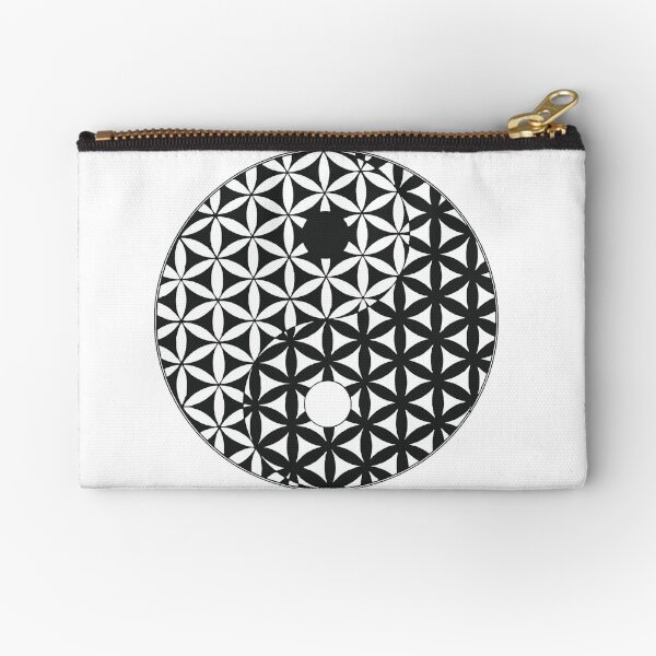 Flower of Life Space Time Yin Yang Zipper Pouch