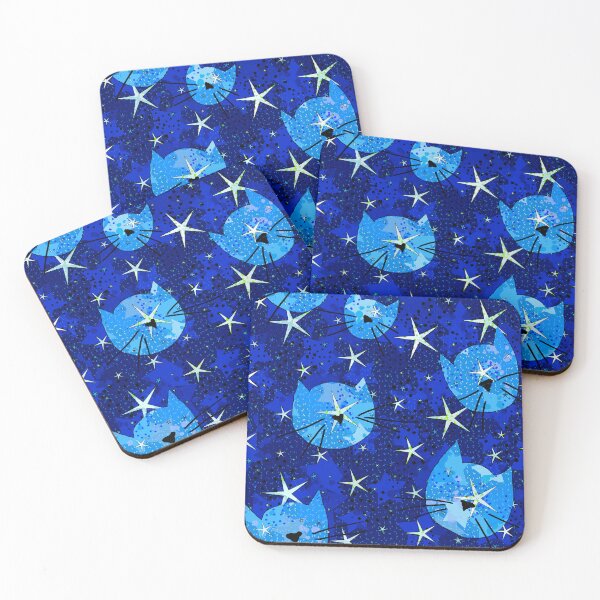 Item preview, Galaxy Cats - Blue Cosmic Kittes in Space designed and sold by Michelebuttons.