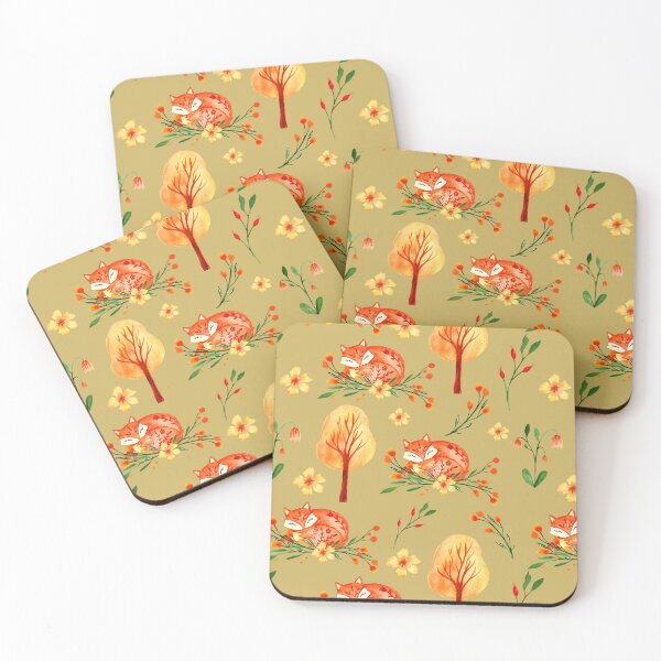Item preview, Cuteness loaded forest fox theme seamless pattern designed and sold by pinkyfish1010.