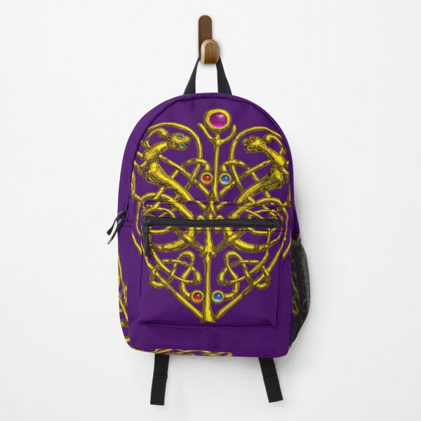 Item preview, HYPER VALENTINE / GOLD CELTIC KNOT HEART WITH LIZARDS IN PURPLE designed and sold by BulganLumini.