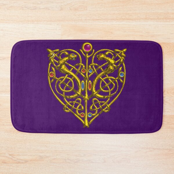 Item preview, HYPER VALENTINE / GOLD CELTIC KNOT HEART WITH LIZARDS IN PURPLE designed and sold by BulganLumini.