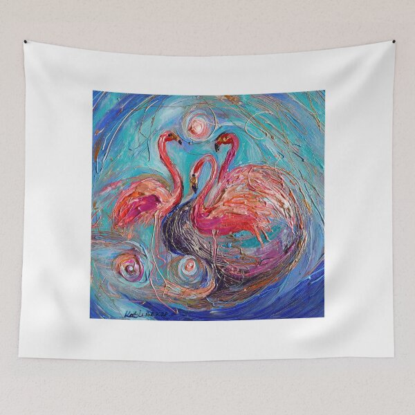 Item preview, Life Totem #8. Dance of Flamingos designed and sold by Elena Kotliarker.