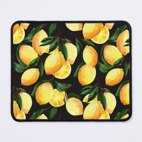 Item preview,  Watercolor lemon pattern on dark backround designed and sold by pinkyfish1010.