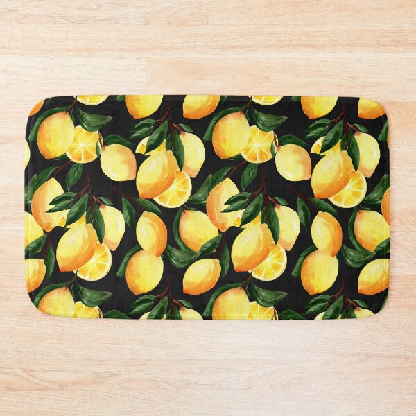 Item preview,  Watercolor lemon pattern on dark backround designed and sold by pinkyfish1010.