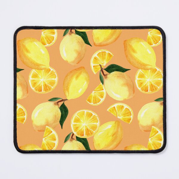 Item preview, Pink backround fresh lemons watercolor patterns designed and sold by pinkyfish1010.