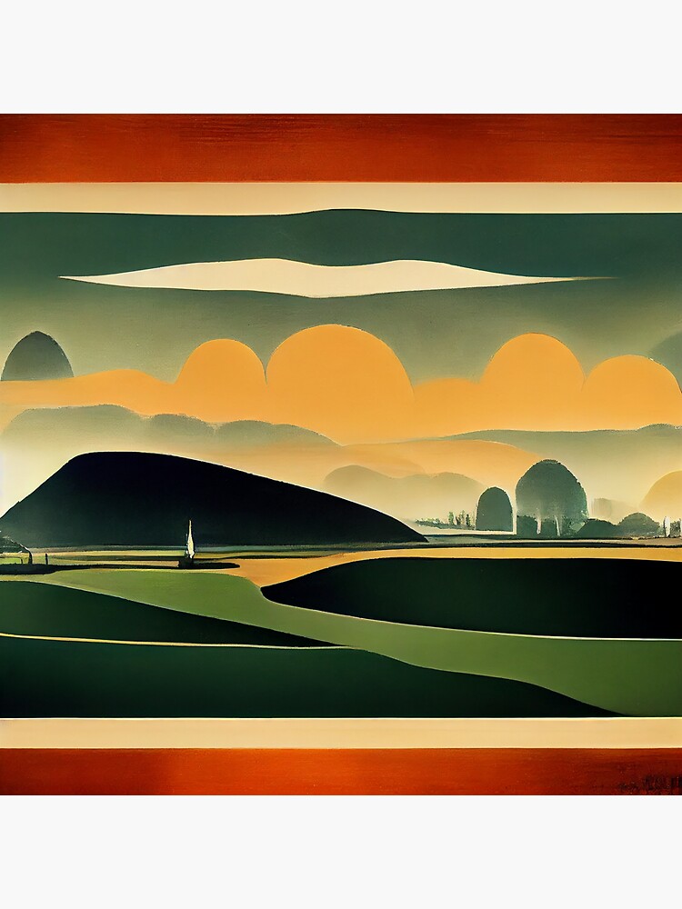 "Art Deco Landscape" Sticker for Sale by impressionaut Redbubble