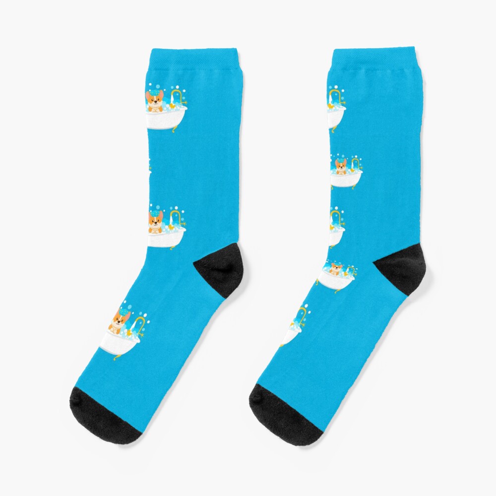 Corgi taking a bath Socks