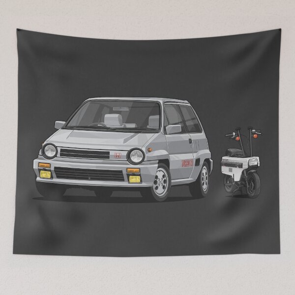 Item preview, Iconic City Turbo II '85 Motocompo silver grey classic designed and sold by SketchNinja.