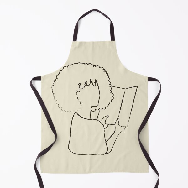 Item preview, minimalist art line | line artwork | african girl | curly hair | girl reading a book  designed and sold by jassnour.