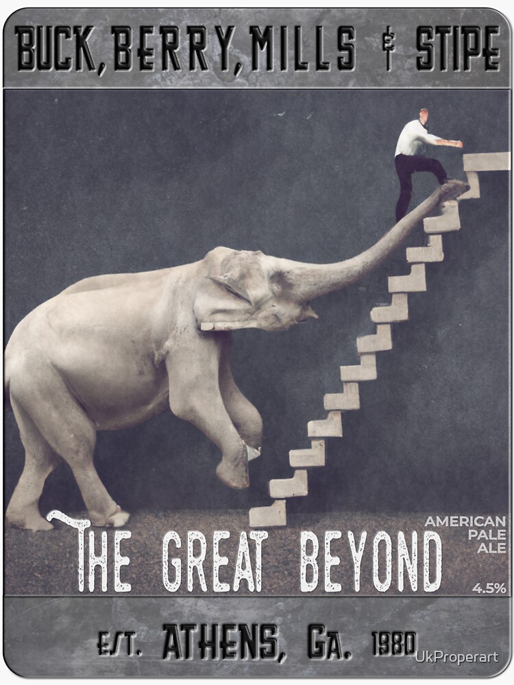 "REM "The Great Beyond" Craft Ale Design" Sticker for Sale by