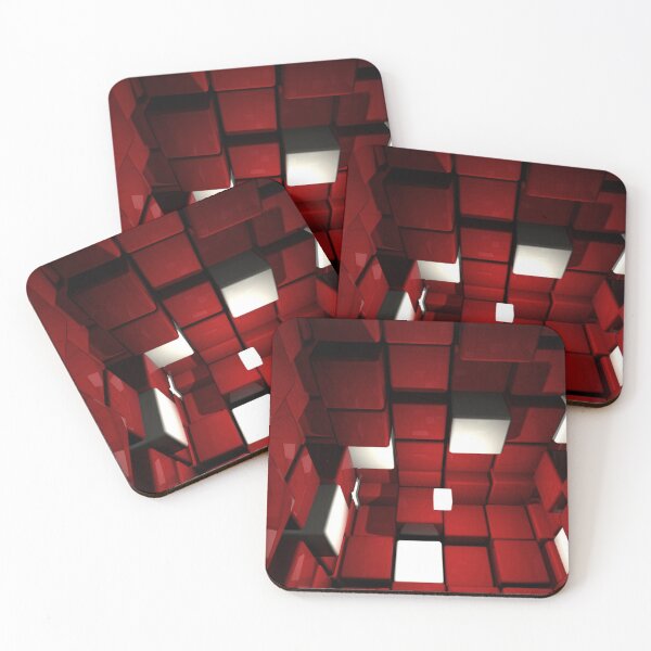Item preview, RED CUBICLES BLOCKS  designed and sold by johnnyssandart.