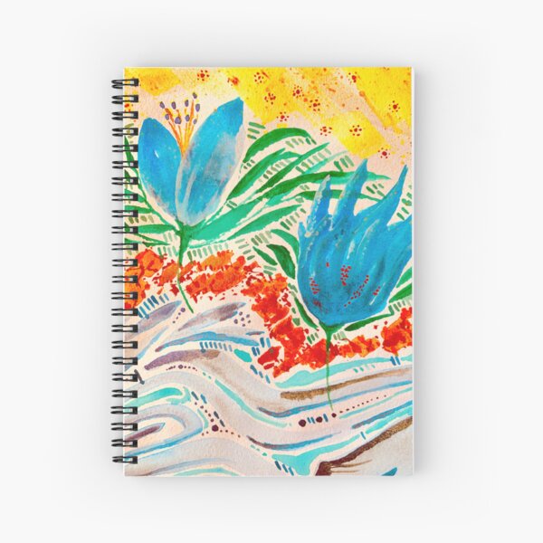 Blue Flower Flow Spiral Notebook