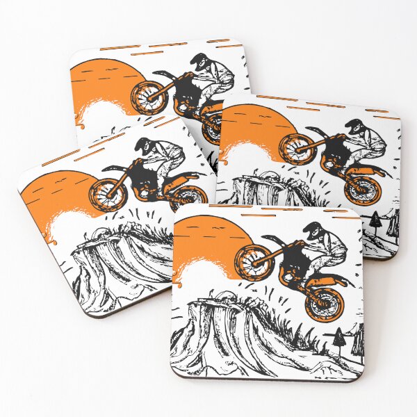 Item preview, Motorcycle climbing a rock at sunset designed and sold by GiakaiArt.