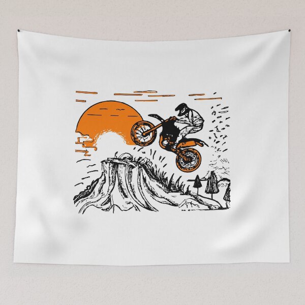 Item preview, Motorcycle climbing a rock at sunset designed and sold by GiakaiArt.