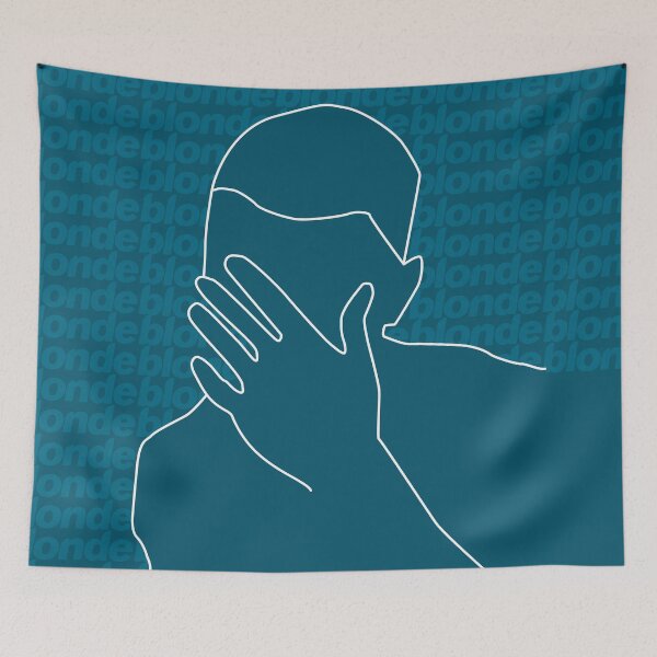Item preview, blonde / frank ocean line art dark teal blue designed and sold by LLCRG.