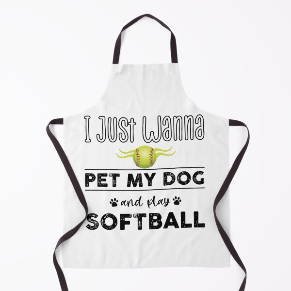 Item preview, i just wanna pet my dog and play softball , Funny Softball Quotes designed and sold by Every Pet Shirts.
