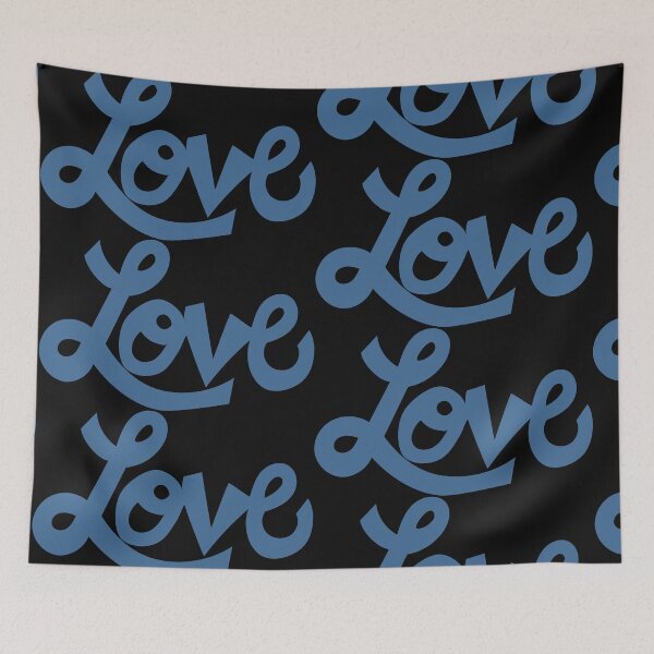 Item preview, LOVE text art in blue cursive  designed and sold by AngelDawnDesign.