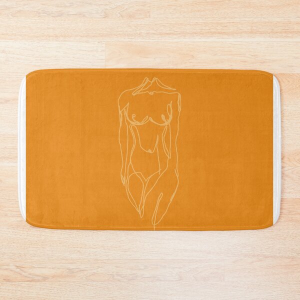 Item preview, woman nude body / one line minimalist illustration orange designed and sold by LLCRG.