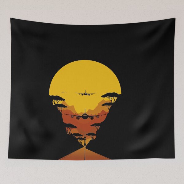 Item preview, JET YELLOW SUN - Sunset silhouette art designed and sold by dennaibz.