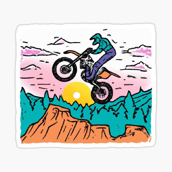 Item preview, Motorcycle jumping at sunset designed and sold by GiakaiArt.
