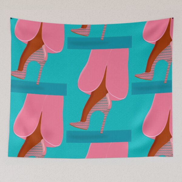Item preview, Pink trouser and colorful high heel shoe designed and sold by Yamy Morrell Art and Design.