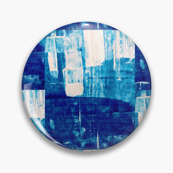 Item preview, Blue White abstract Painting Detail lines designed and sold by Grey Robinson.