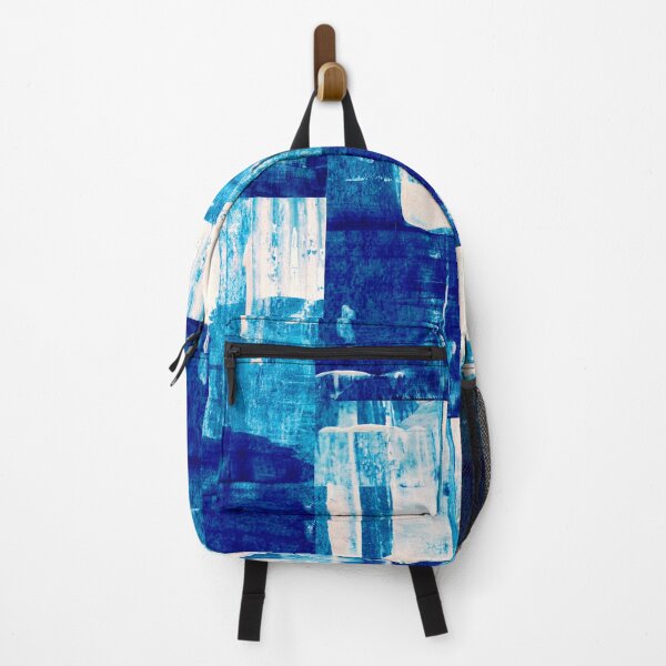 Item preview, Blue White abstract Painting Detail lines designed and sold by Grey Robinson.