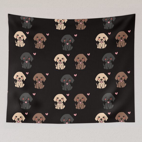 Artikelvorschau, Gelbe, braune und schwarze Labrador Retriever Welpen Packung entworfen und verkauft von Mermaidssparkle.