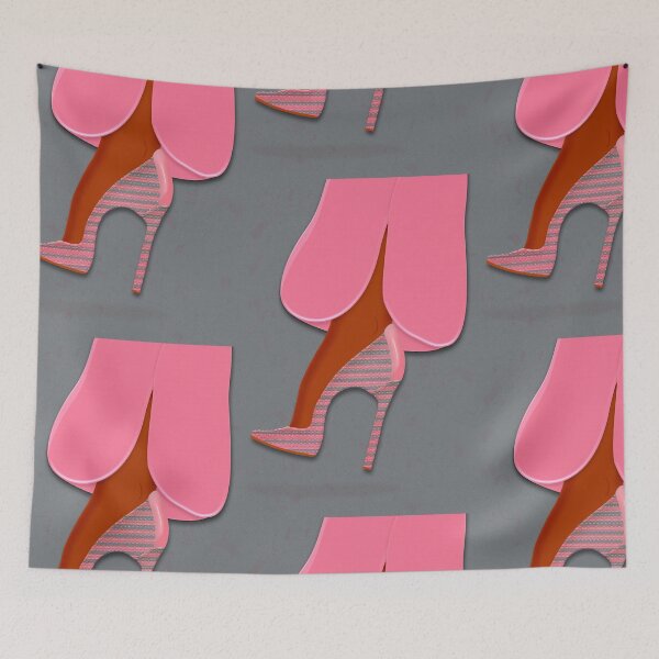 Item preview, Pink trouser and colorful high heel shoe 2 designed and sold by Yamy Morrell Art and Design.