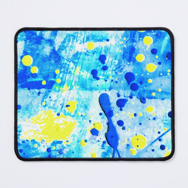 Item preview, Bright Yellow and Blue Abstract Paint Splatter designed and sold by Grey Robinson.