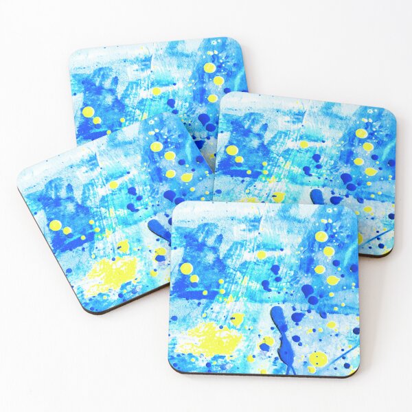 Item preview, Bright Yellow and Blue Abstract Paint Splatter  designed and sold by Grey Robinson.