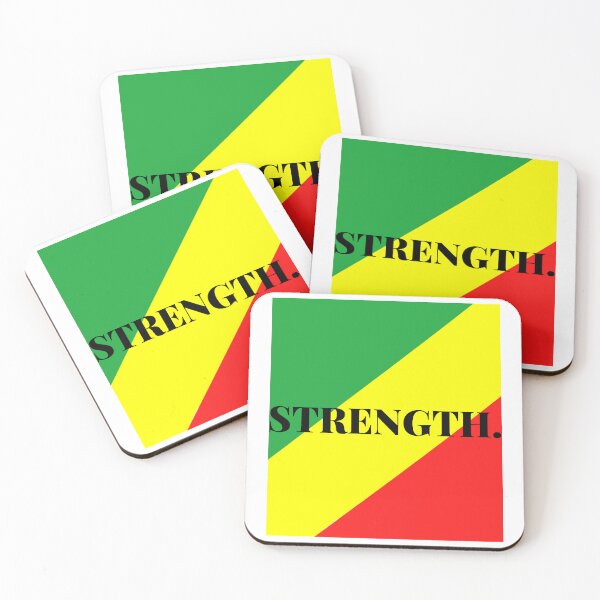 Item preview, Inspirational words: STRENGTH (African flag) designed and sold by AfricanProverbs.