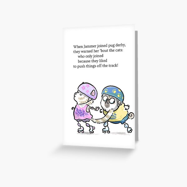 Roller Derby Cats Greeting Card