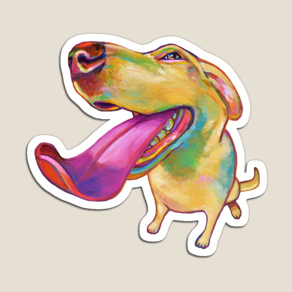 Item preview, Colorful Blond Labrador by Robert Phelps designed and sold by RobertPhelpsArt.