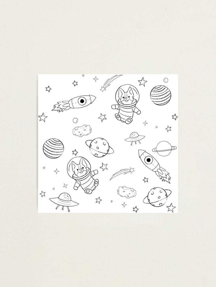 Alternate view of Corgi Astronaut in Space Photographic Print