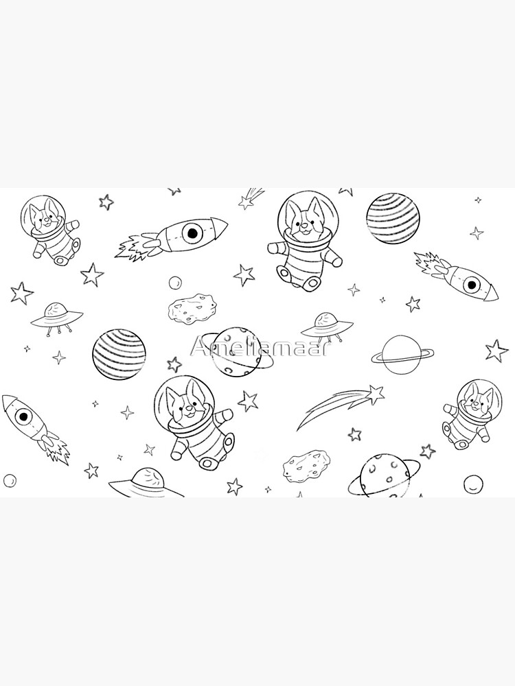 Corgi Astronaut in Space by Ameliamaar