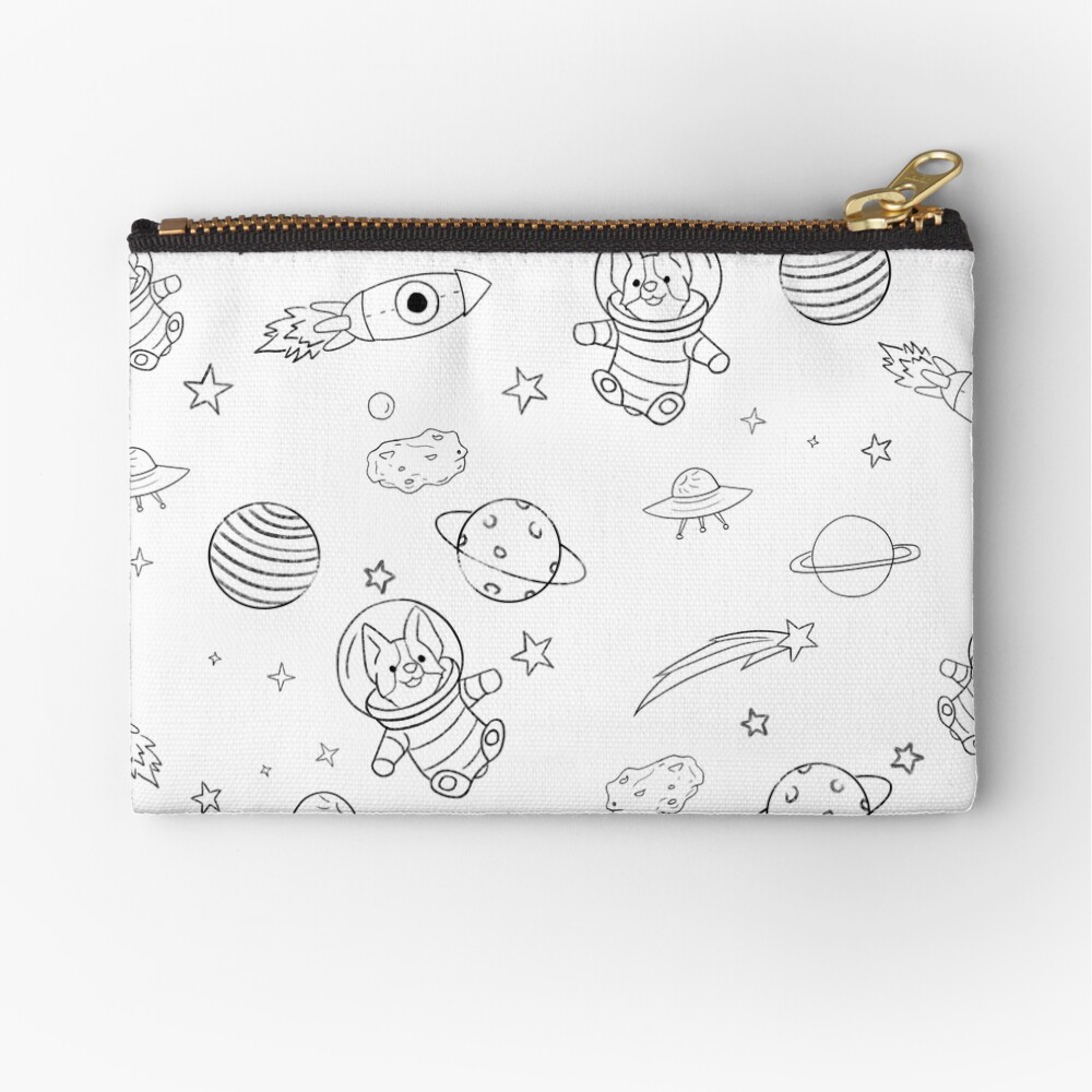 Corgi Astronaut in Space Zipper Pouch