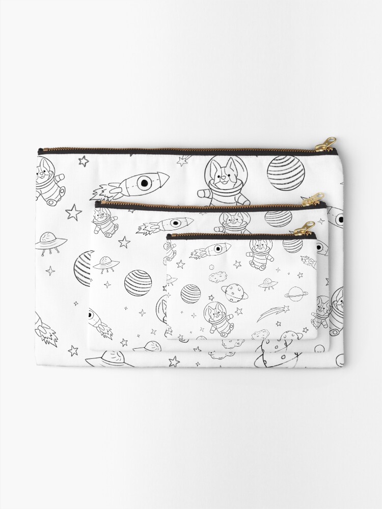 Alternate view of Corgi Astronaut in Space Zipper Pouch