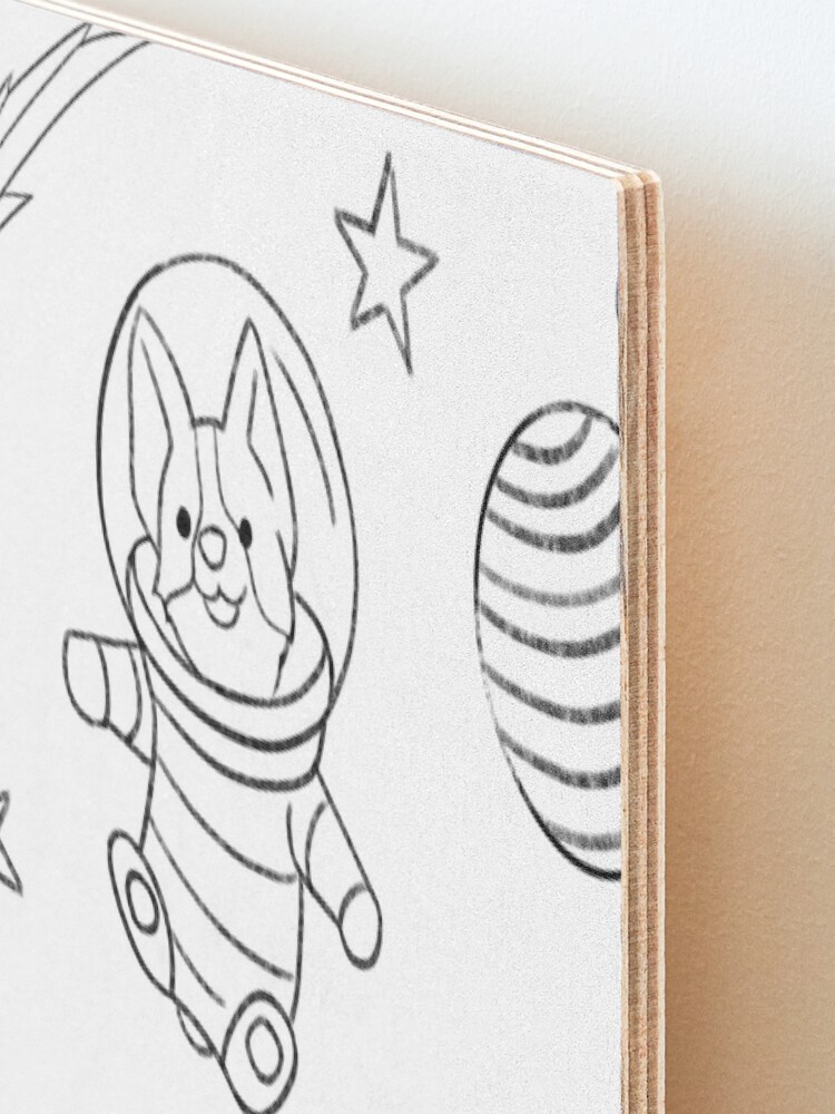 Alternate view of Corgi Astronaut in Space Mounted Print