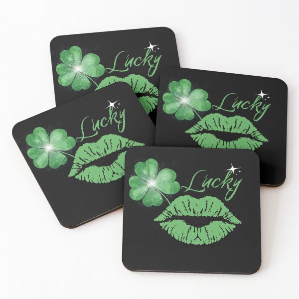 Item preview, Lucky Green Fourleaves Clover Lips designed and sold by kubix81.