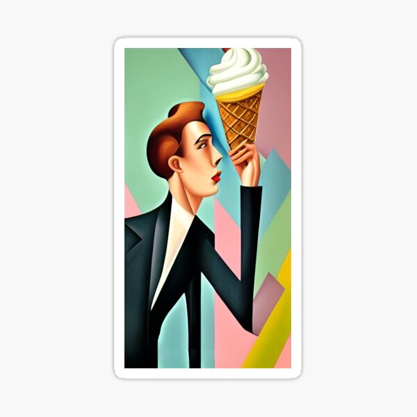 Man with ice cream 1 Sticker